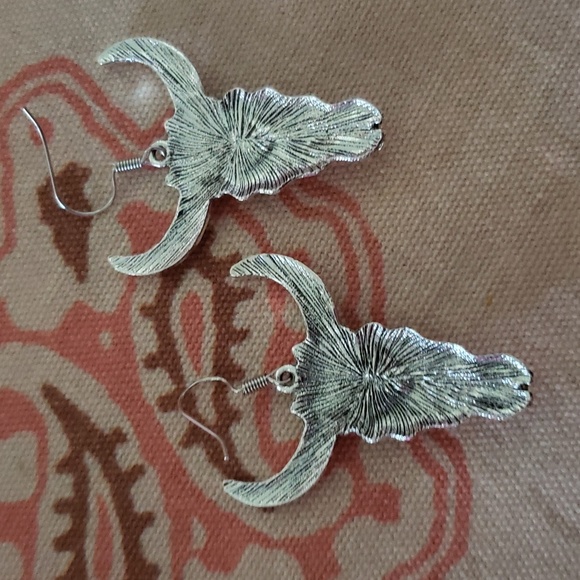 Longhorn Earrings Cattle Cow Steer Bull Vaca Toro Vaquera Vaqueros Rodeo Cowgirl - Picture 8 of 9